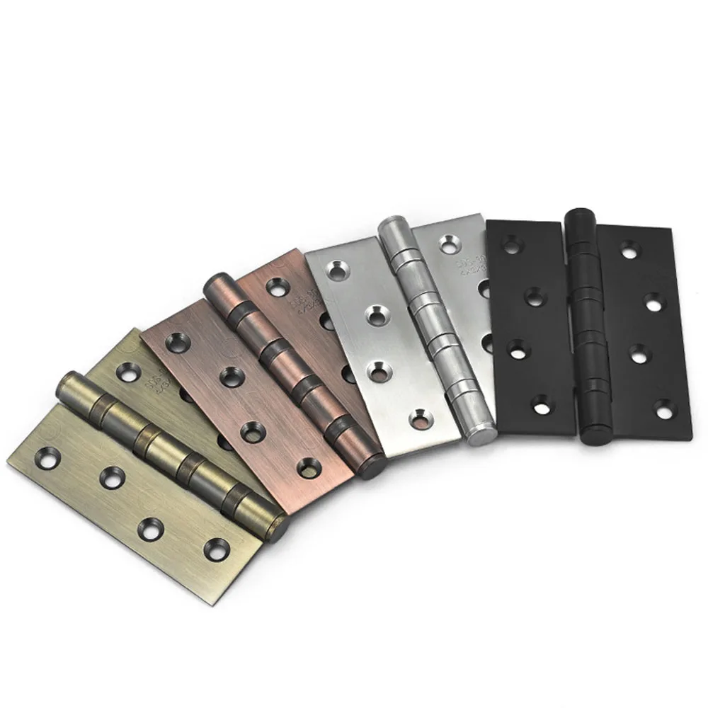 

2 Pcs Hinge Groove Silent Buffer Door 304 Stainless Steel Hinge Flat Black Brushed Bearing Hinge Wooden Door Loose-leaf