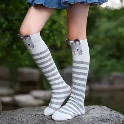 Милые детские носки с мультипликационным принтом, хлопковые носки для малышей с изображением медведя, гольфы, милые носки, детские носки для мальчиков и девочек 3-12 лет - Цвет: 6