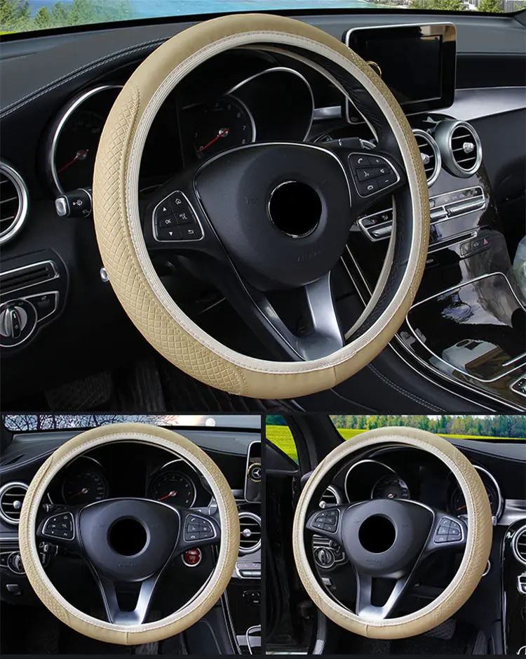 auto Car Steering wheel Cover for Ford Focus MK2 MK3 MK4 kuga Escape Fiesta Ecosport Mondeo Fusion Transit B-MAX