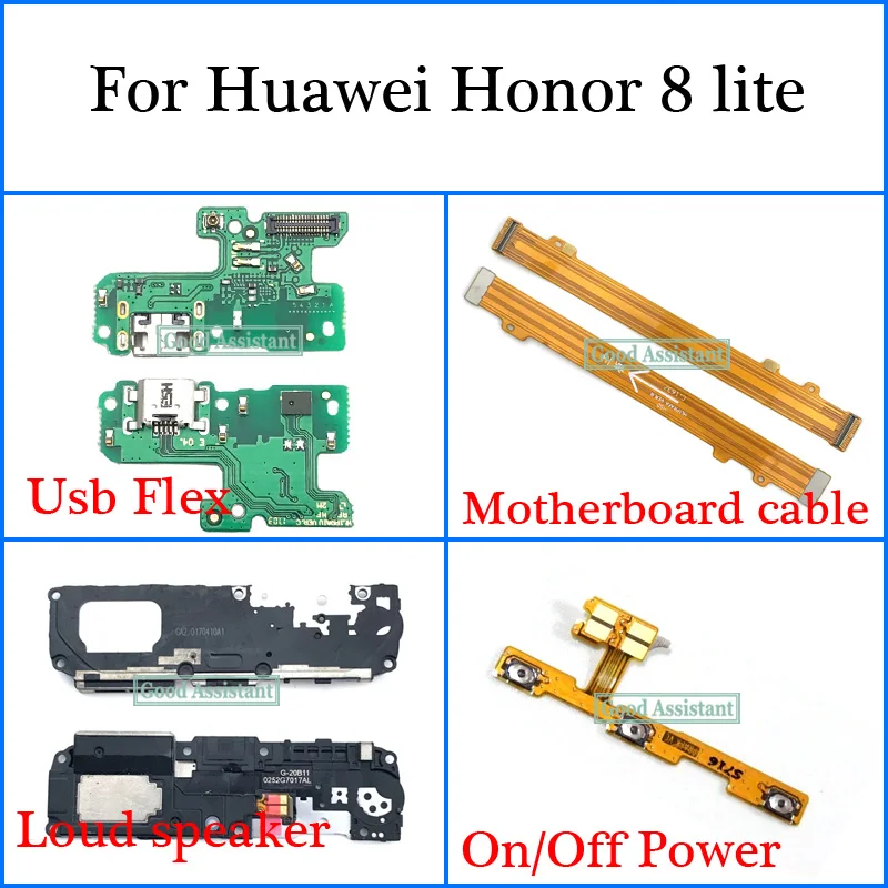 Для Huawei Honor 8 Lite PRA-AL00 PRA-AL00X PRA-TL10 Usb гибкий кабель материнской платы громкий динамик