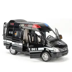 1:32 полицейская игрушка автомобиль больница спасательная скорая помощь металлическая игрушка машинка с инерционным механизмом со звуком и