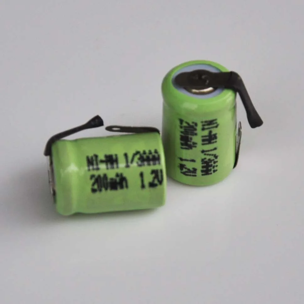 

2-10PCS 1.2V 1/3AAA ni-mh rechargeable battery 200mah 1/3 AAA nimh cell with welding tabs for solar light