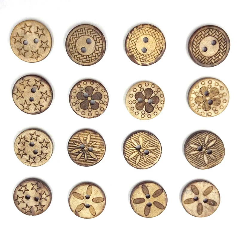 handwerk bekleidung blumen runde 2 löcher nähen mode diy buttons holz