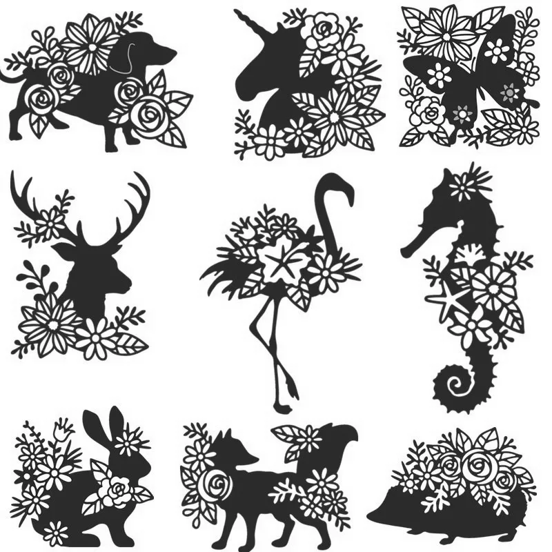 OOTSR 4 Set Elephant Owl Penguin Metal Die Cuts Metal Die Cut Stencil for DIY Crafts Scrapbook Album Paper Card Animal Die Cuts Scrapbooking Dies for Card Making