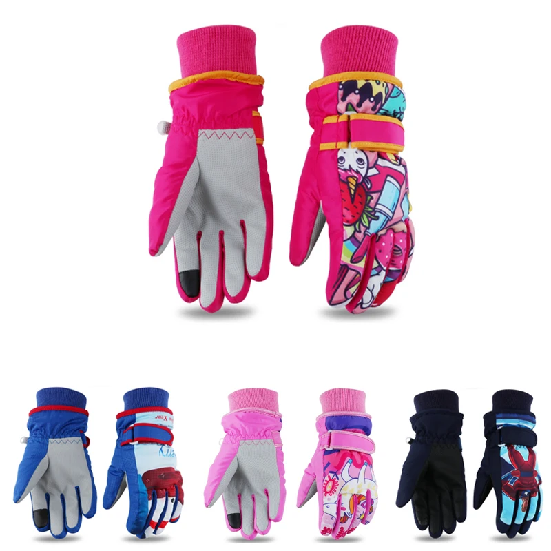 Children Kids Mittens Gloves Outdoor Winter Snow Warm Gloves Boys Girls