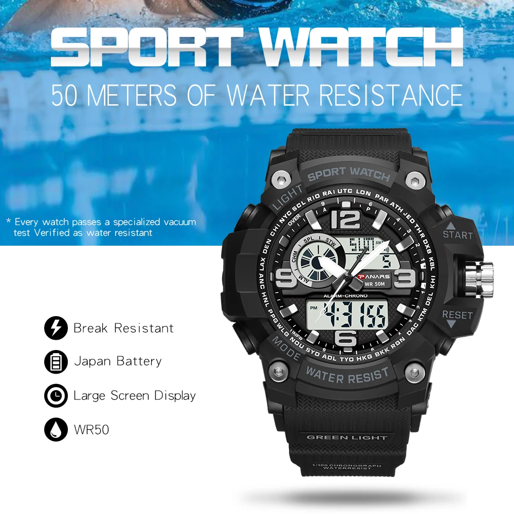 Panars Camouflage Military Watch Digital Man Watch Fitnes Waterproof Outdoor Sport Watch with Compass Relogio masculino digital