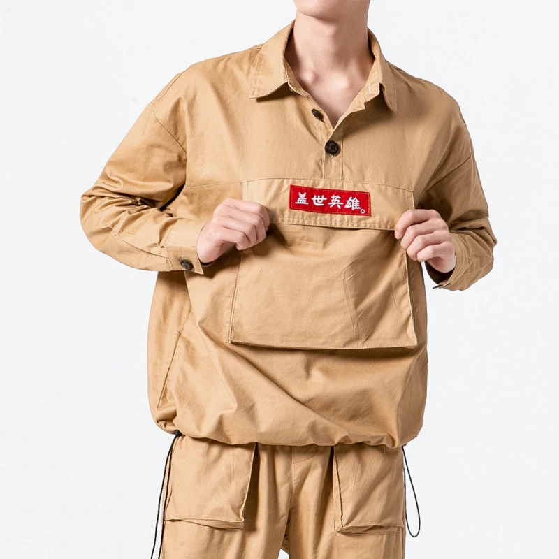 Men Streetwear Fashion Casual Pullover Jacket Male Hip Hop Cargo Coat Chinese Embroidery Overcoat Plus Size M-5XL Men Streetwear Fashion Casual Pullover Jacket Male Hip Hop Cargo Coat Chinese Embroidery Overcoat Plus Size M-5XL