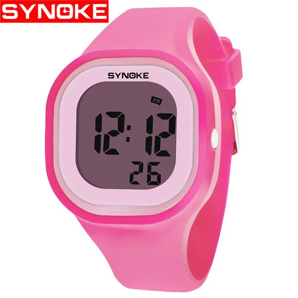SYNOKE/Детские часы для девочек и мальчиков, детские женские часы, мужские часы, силиконовый светодиодный фонарь, цифровые спортивные часы, наручные часы erkek saat# a - Цвет: G