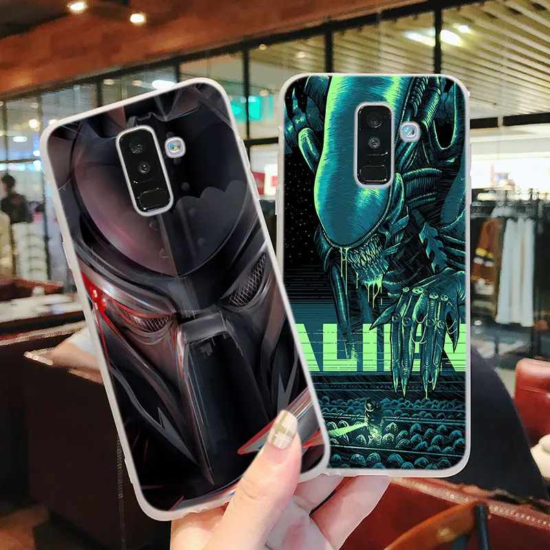 Силиконовый чехол для телефона с изображением инопланетянина и хищника Samsung Galaxy