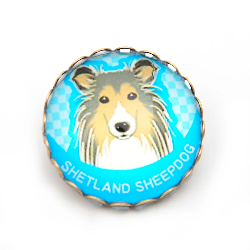 Модный брелок Shetland для ключей с собакой золотым наполнителем очаровательный