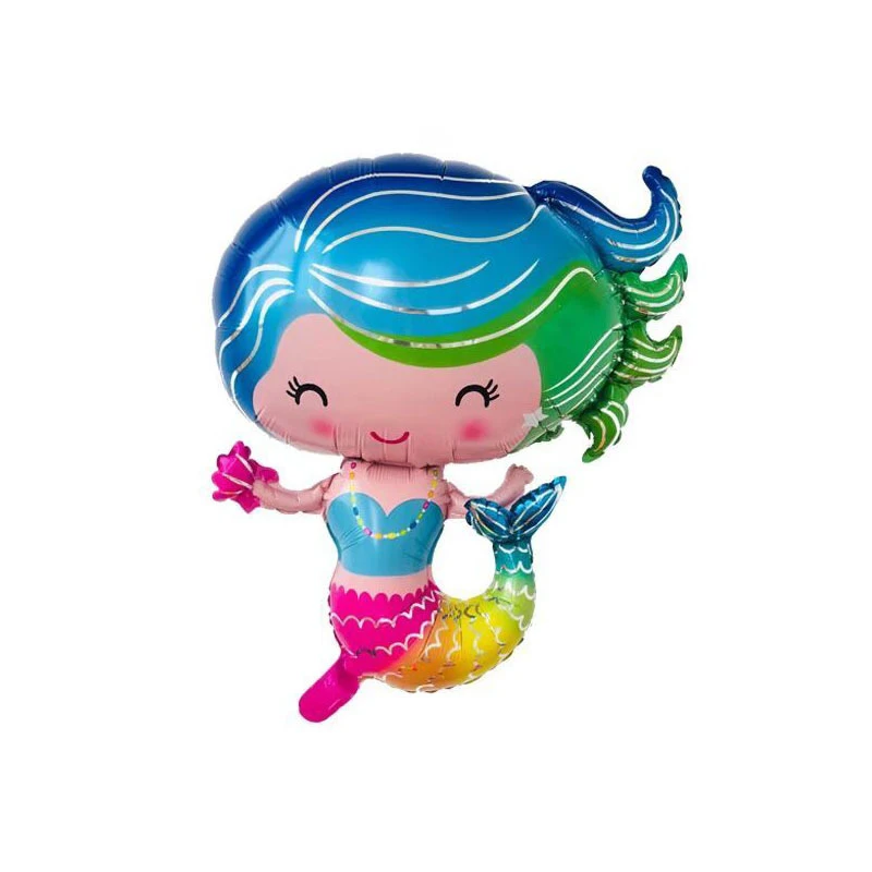 

New 10pcs / lot 74x60cm Mermaid Foil Helium Balloon Little Princess Birthday Party Decorations Girl Classic Toys Globos MIDU