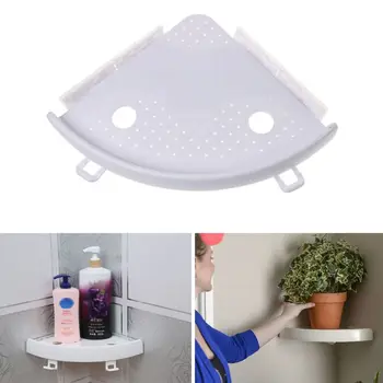 

Bathroom Corner Shelf Triple Wall Corner Mount Storage Holder Non-Marking Shelf