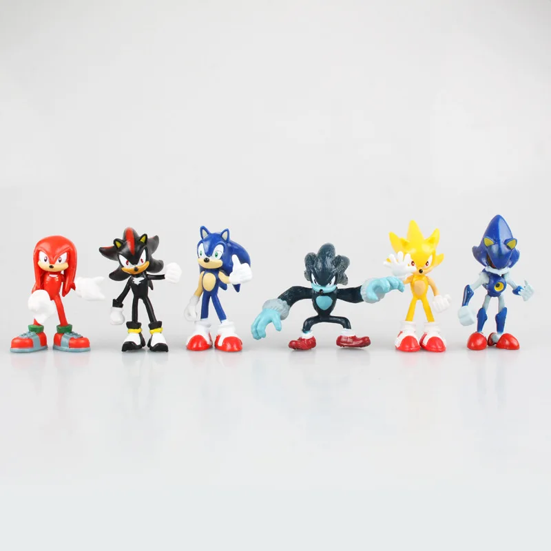 

Boxed 6pc/set Sonic the Hedgehog Boom Rare Dr Eggman Shadow PVC Action Figure Resin Collection Model Toy Doll Gifts Cosplay