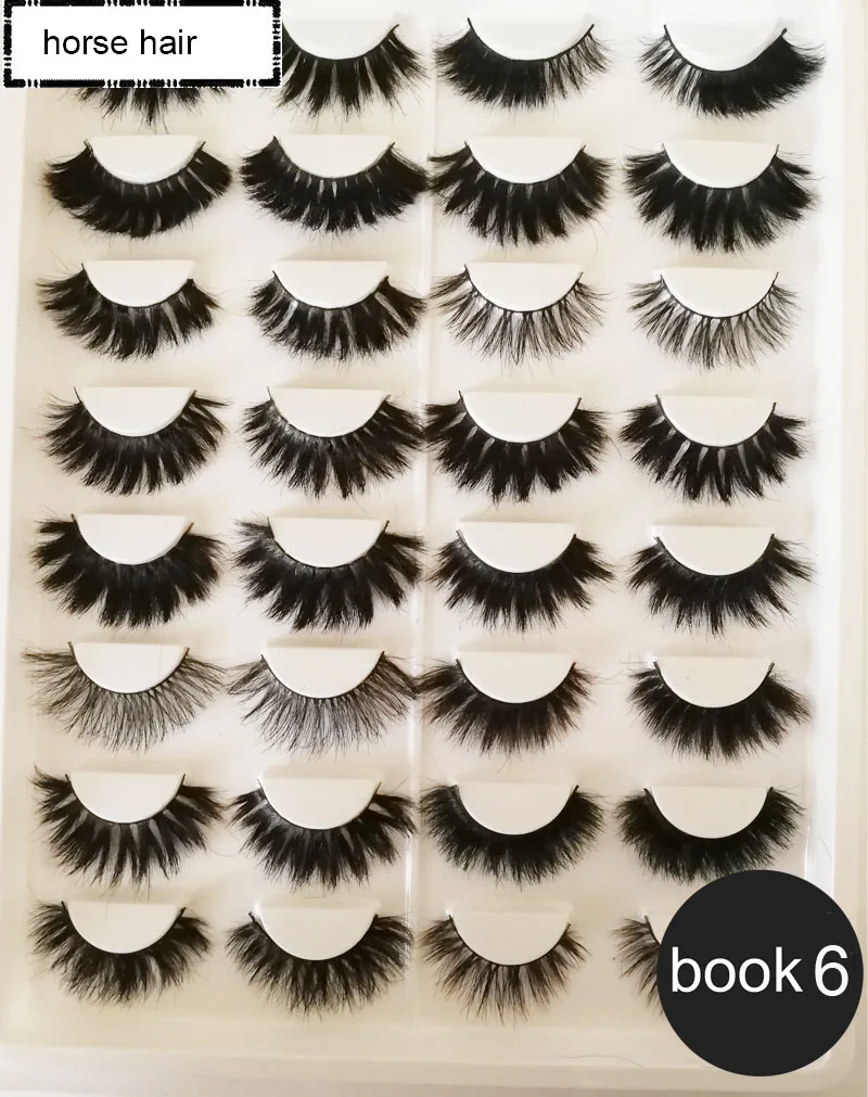 

16 pairs book strip 3d mink and 3d faux mink and mink lashes horse lashes long false eyelashes makeup thick fake eye lashes