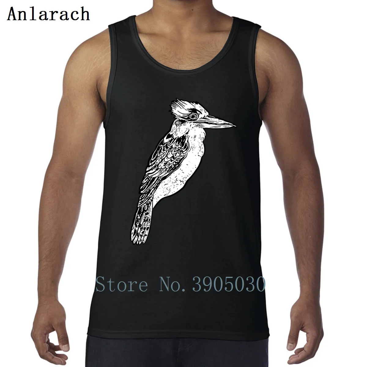 

Kookaburra Illustration Australian Native Bird Vests Creative Singlets Building Men Tank Top Homme Novelty Fitted Spring