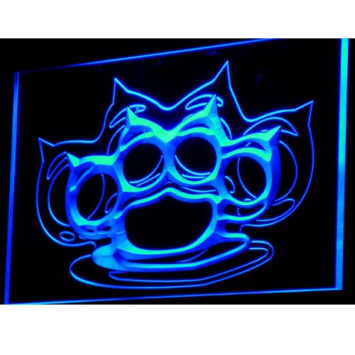 

i754 Brass Knuckles Weapons Beer Bar LED Neon Light Signs On/Off Switch 20+ Colors 5 Sizes