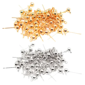 

50 Pieces Earring Studs Brass Ball Post Earring DIY Findings for Jewelry Earrings Makings