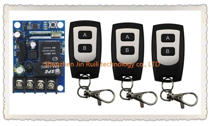 

New DC12--48V 12V 24V 36V 48V 1CH 10A RF Wireless Remote Control Switch System teleswitch 3*Transmitter + 1 *Receiver