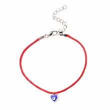 1 прядь Мода сглаза и оболочки шарм браслеты и браслеты ювелирные изделия Тонкая красная веревочная нить очаровательные браслеты для женщин