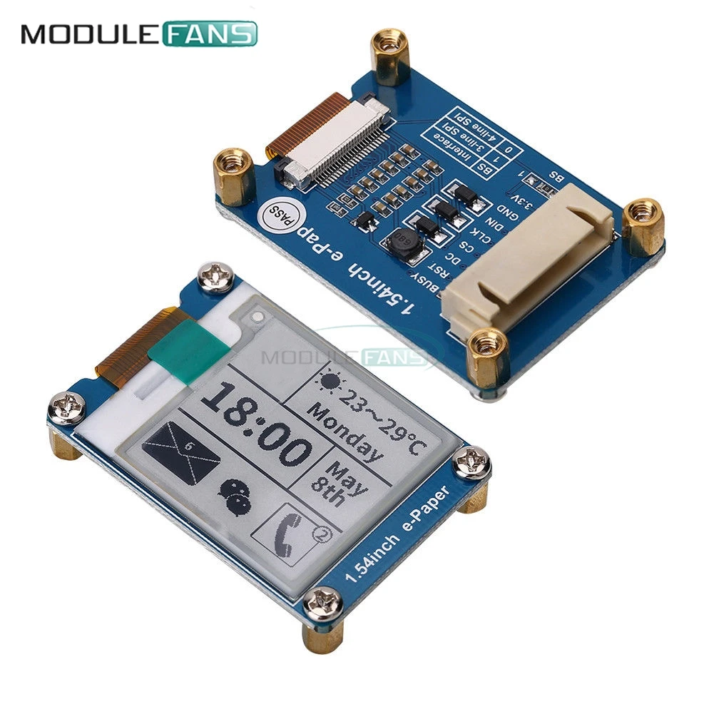 

1.54 Inch e-Paper Module E-Ink Display Screen 2 Color Black White SPI Wide Viewing Angle Supports Partial Refresh