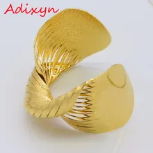 Adixyn Золотой скрученный браслет для женщин, золотой цвет и медный браслет, Дубай, Эфиопский широкий Свадебный Африканский арабский ювелирный браслет N01191