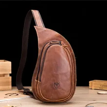 Роскошный весенний и летний натуральный Crazy Horse кожаный мужской нагрудный мешок Прочный качественный мешок из натуральной кожи