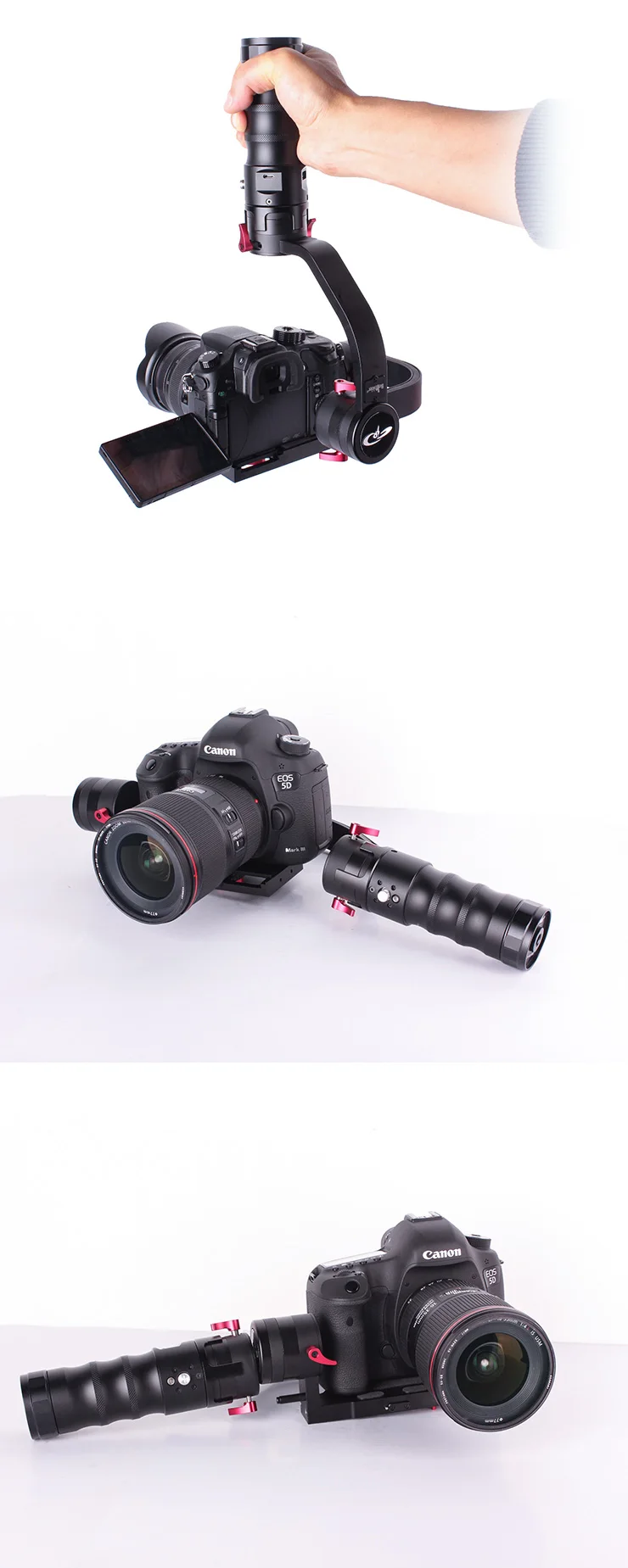 Beholder DS1 3-Axis Handhled Gimbal Stabilzier 32bit Camera Mount Support Canon 5D 6D 7D DSLR