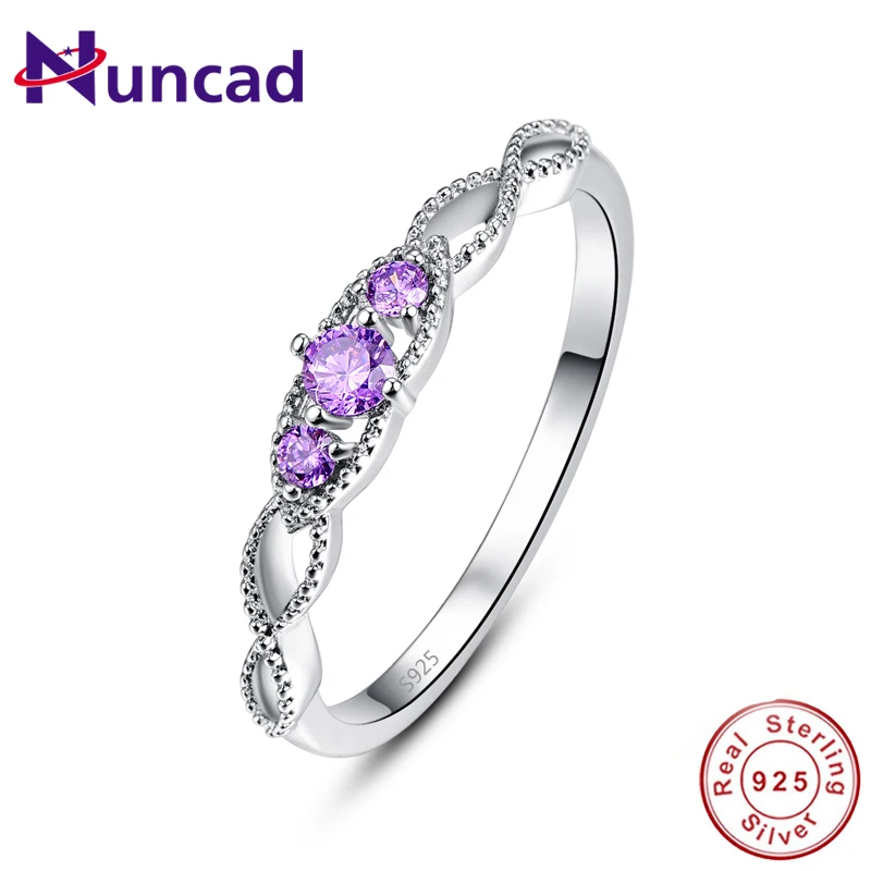 Nuncad 2018 тренд 100% натуральное круглое пурпурное каменное кольцо 925 Твердые