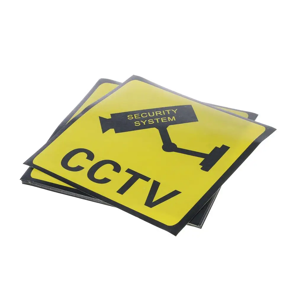 

10PCS Warning Stickers CCTV SECURITY SYSTEM Self-adhensive Safety Label Signs Decal 111mm Waterproof