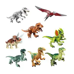 Новый 6 шт./лот тираннозавров Rex динозавров Рекс Юрского Dinosaur World Кристалл Строительные блоки Образование игрушки для детей HY1110