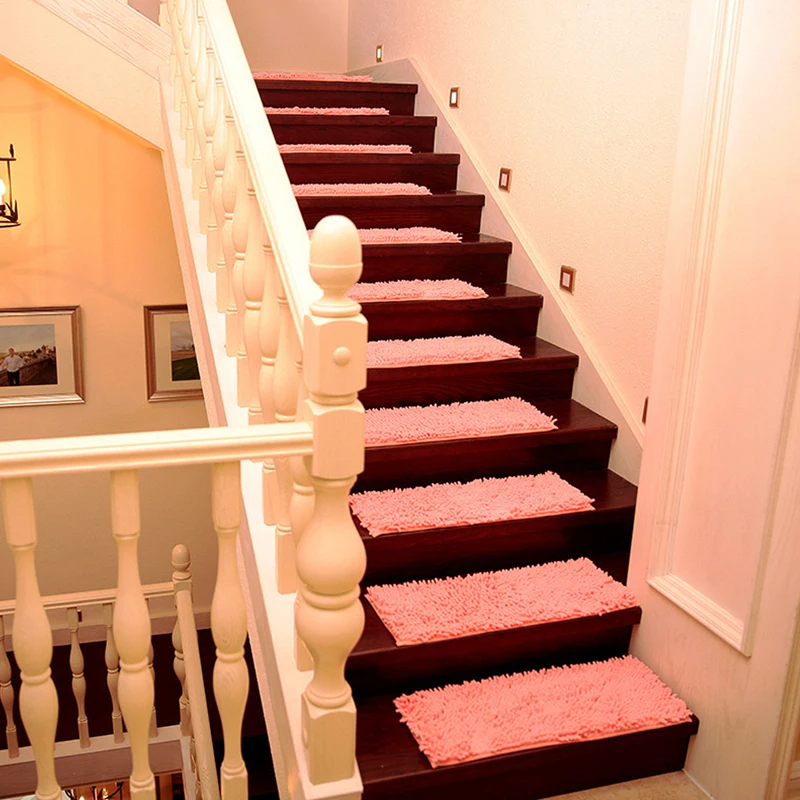EHOMEBUY ковер синель лестница протектора колодки Продается 1 шт. нескользящий коврик для гостиной сплошной цвет розовый прямоугольник