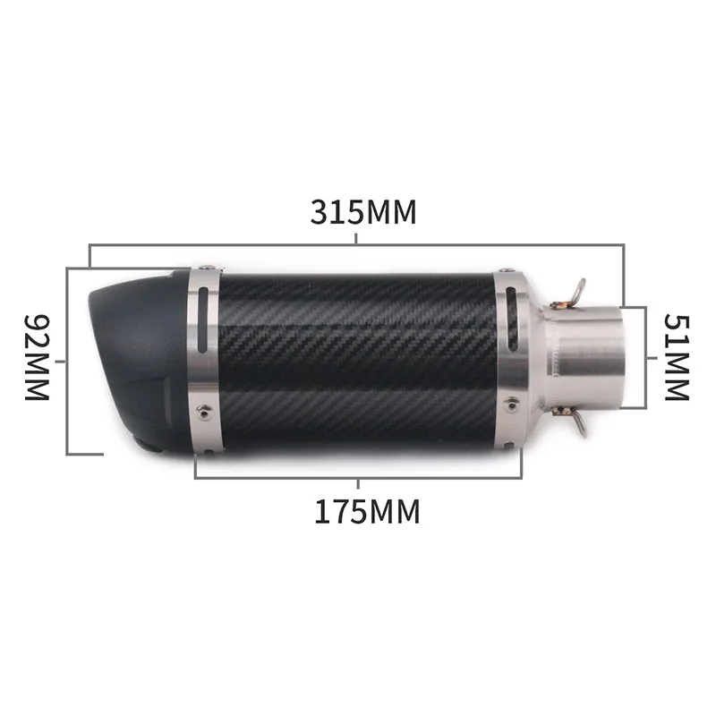 Выхлопная труба мотоцикла 51 мм глушитель выхлопной трубы с дБ убийца углеродного волокна универсальные глушители трубы скутер Escape