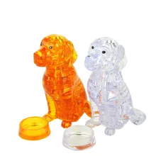 Лидер продаж 3D Crystal Puzzle собака модель животных кристалл DIY головоломки сборки развивающие игрушки подарок на день рождения игрушки для детей