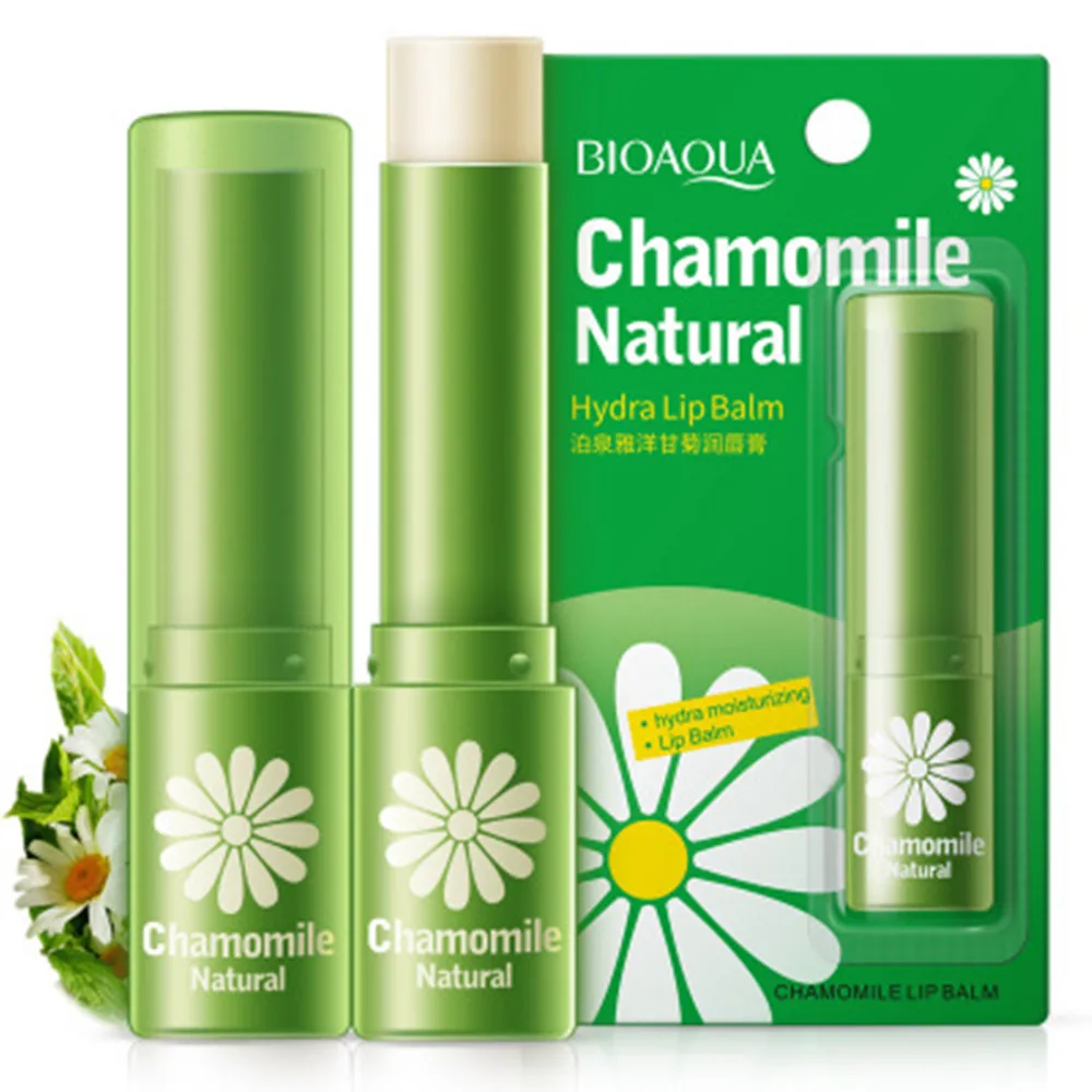 

BIOAQUA Chamomile Natural Lip Balm Aloe Moisturizing Lip Cream Colorless Refine Repair Lip Wrinkles For Woman Winter Lip Care