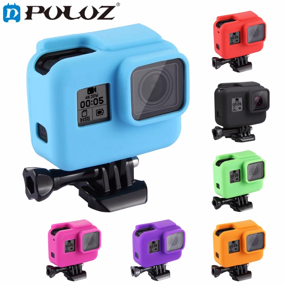 PULUZ For Go Pro Accessories Housing Cover Solf Silicone Protective Case with Side Frame Lens GoPro HERO5 HERO 5 | Электроника