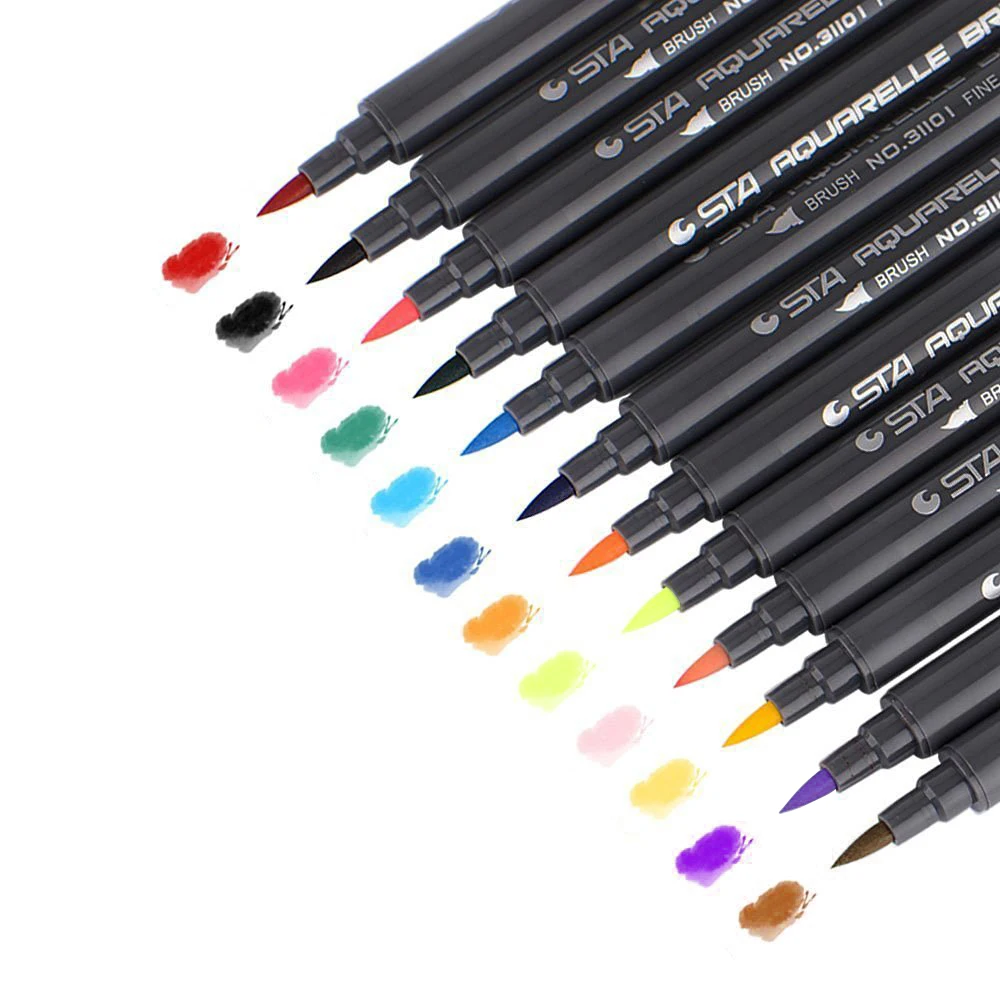 

12/24/36/48/80Colors Sketch Marker Pens Water Based Ink Dual Headed Art Marker Set for Writing Calligraphy Draw Animation Manga