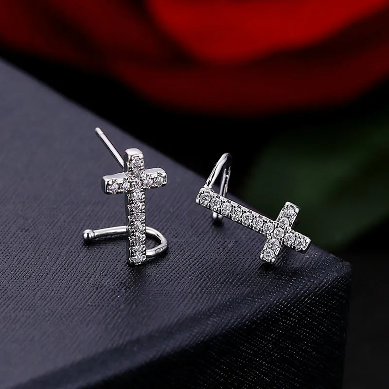 Buy YIXI New Fashion Crystal Cross Earrings Cubic