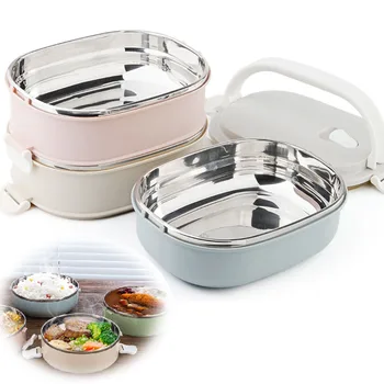 

Stainless Steel 3 Layer Insulated Lunch Box Food Container Heat Preservation Sealing Barrel For Office School Storage Meal Bowls