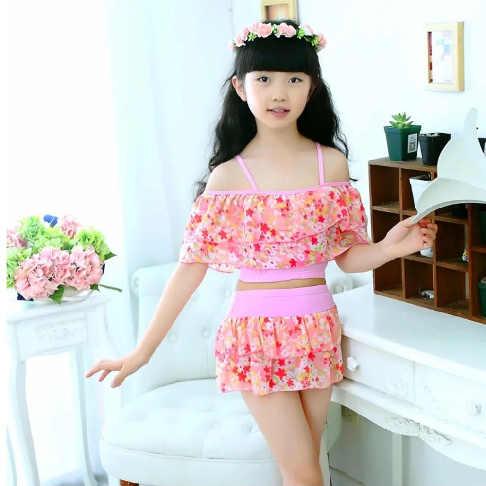 1 Pcs Kids Summer Cute Bathing Suits Two Piece Suits for Girl Swimsuit