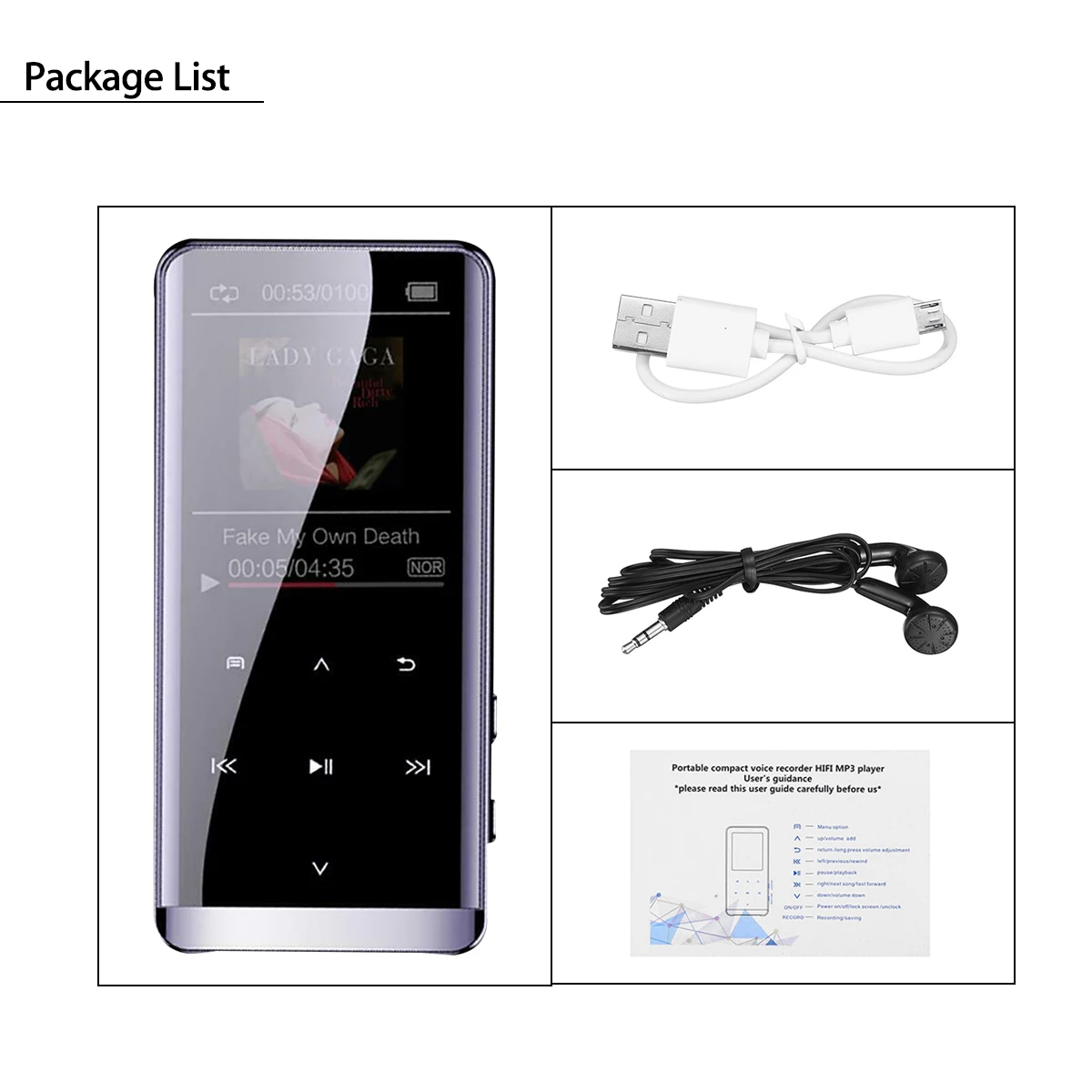Mp3 плеер с bluetooth 32 ГБ Hi Fi fm радио мини USB спортивные портативные музыкальные