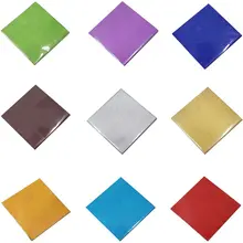 500Pcs Various Sizes Colorful Foil Chocolate Candies Wrapper packaging Paper Tin Foil Packing Papers for Christmas Wedding Favor