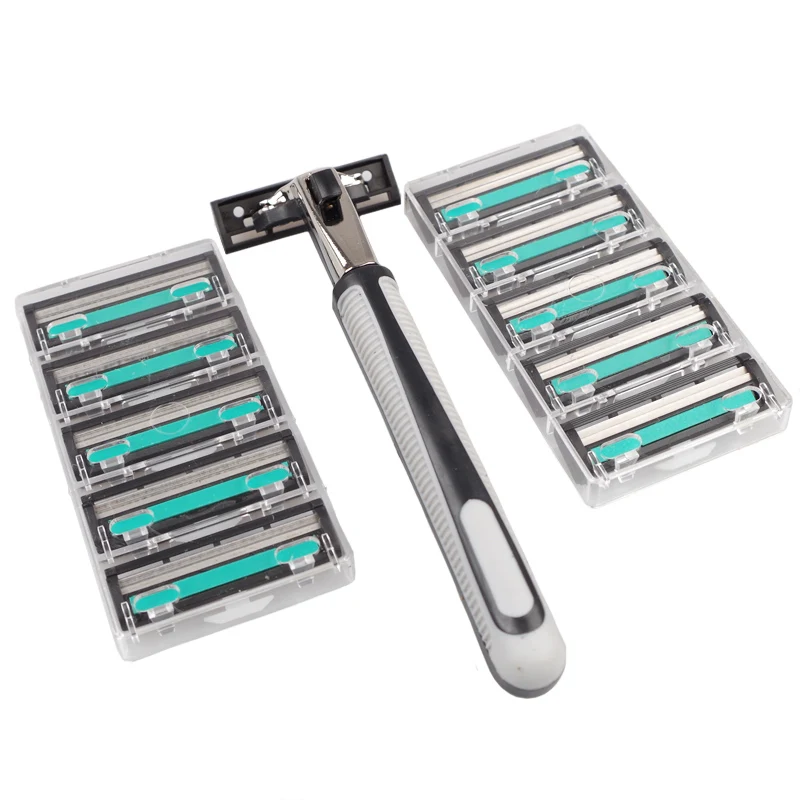 Selfow 10pcs/set Razor Blades for Men High Quality Sharp Razor Holder