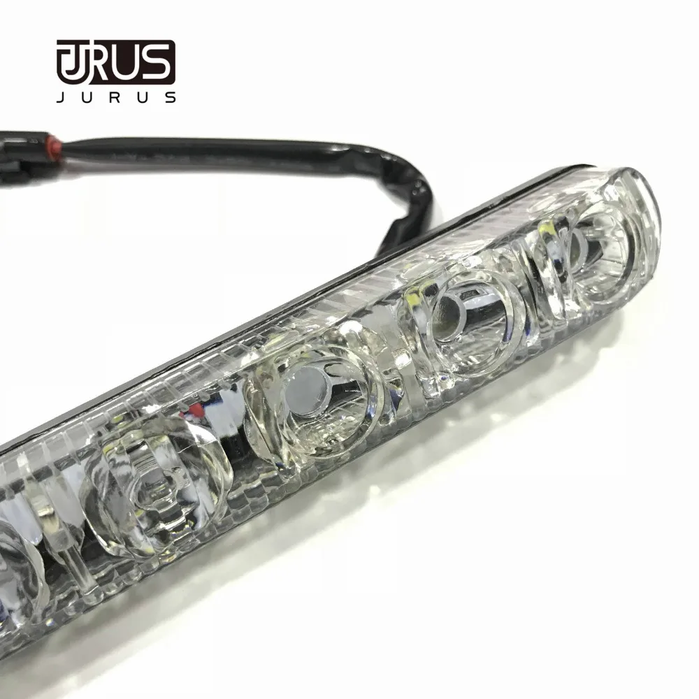 JURUS Universal 12V 2Pcs 6LED Daytime Running Light DRL Led Flowing Turn Signal Lights Day Light Auto Driving Light White Yellow