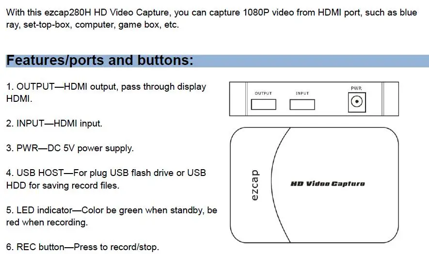 1080P Поддержка карты видеозахвата микрофон в HDMI запись игры для PS4 tv STB Box xbox HD камера USB U флэш-диск