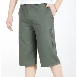2019 одежда мужские повседневные толстые брюки летние свободные плюс размер семь брюки эластичная высокая талия длина до середины икры