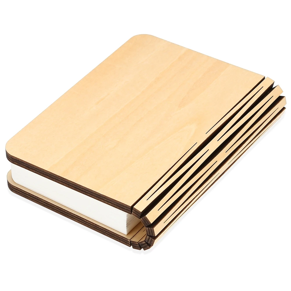 

LED Night Light Warm White USB Rechargeable LED Wooden Folding Mini Book Shape Desk Night for Living Room Desk Decor Lamp