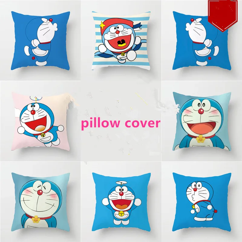 

16 Styles 40*40cm Unstuffed Doraemon Pillow Cute Blue Cat Pillow Case Cat Cushion Cover Cartoon Cover Unfilled Case Girls Gift