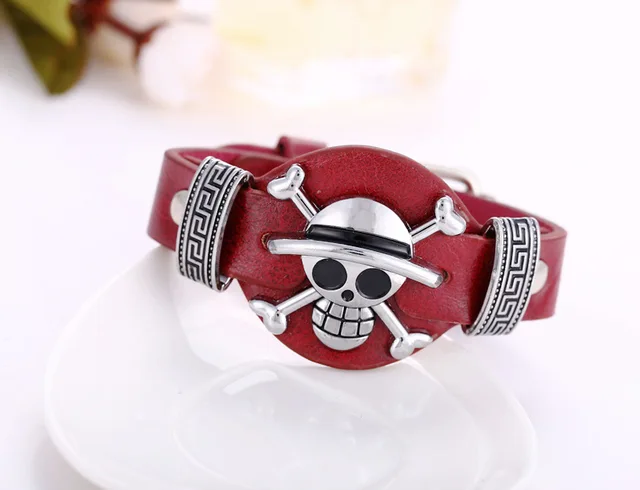 One Piece Luffy The Straw Hat Unusual Pirates Leather Bracelet