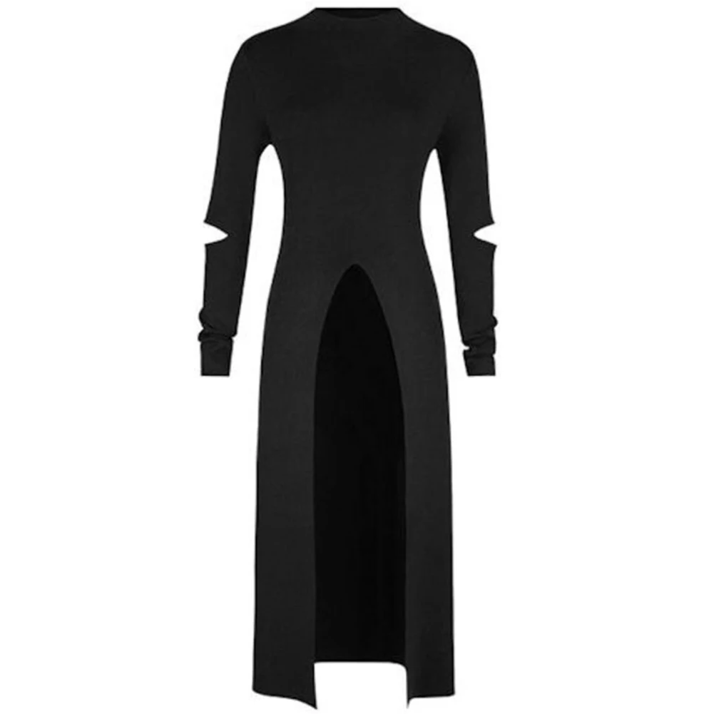 

2018 Autumn Bodycon Hem Irregularly Open Fork Dress Women's Skinny Dress High Waist Ladies Plus size Party Dresses