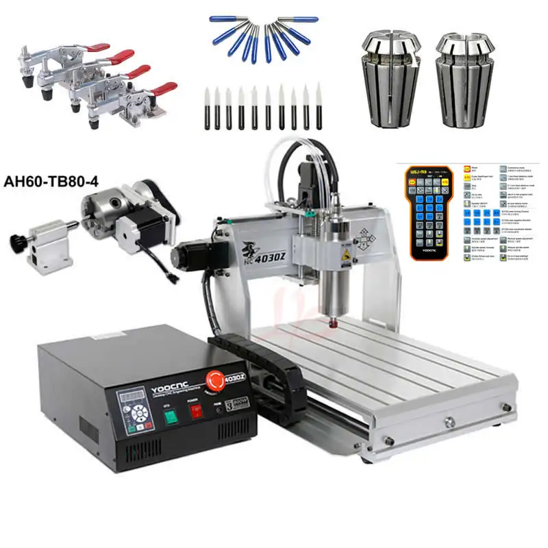 Китайский CNC 4030Z 1500W 4 оси маршрутизатор гравер шариковый винт для резки